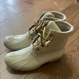 Sperry Cream Winter Duck Boots